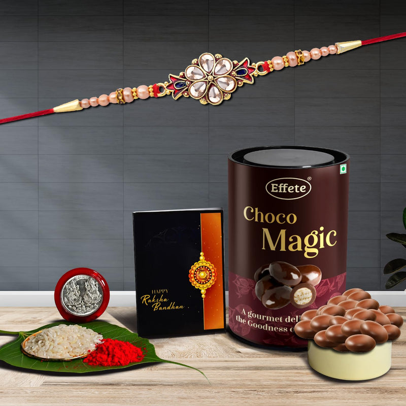 (K1_429_em) Rakhi Combo With Chocolate Magic Rakhi  Chocolate For Brother Rakhi With Chocolate Rakhi With Gift Rakhi Combo Set Of 1 Rakhi Chocolate