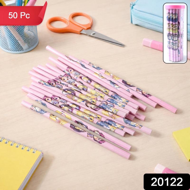Cartoon Printed Wooden Pencil Set (50 Pc Pack)