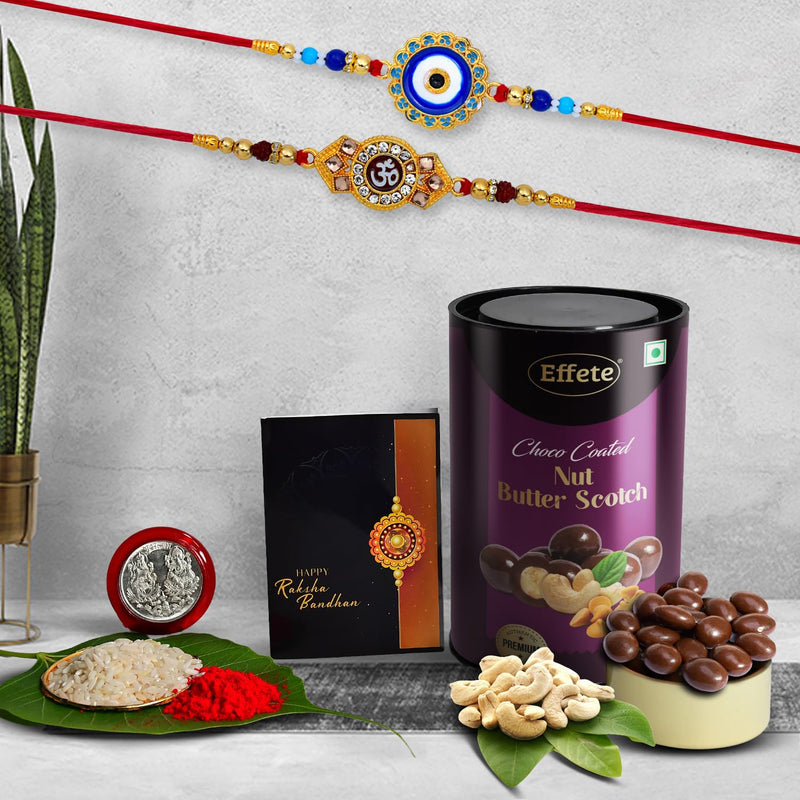 (K2_516+517_bs) Rakhi Combo With Chocolate Butter Scotch 96gm  Stylish Rakhi For Brother  Rakhi  Chocolate For Brother  Rakhi Brother  Rakhi With Gift  Handmade Rakhi  Set Of 2
