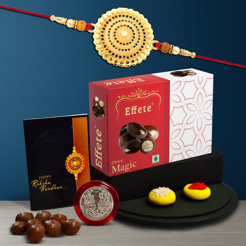 (K1_402_em32) Rakhi Combo With Chocolate Magic 32gm Rakhi  Chocolate For Brother Rakhi With Chocolate Rakhi With Gift Rakhi Combo Set Of 1 Rakhi Chocolate