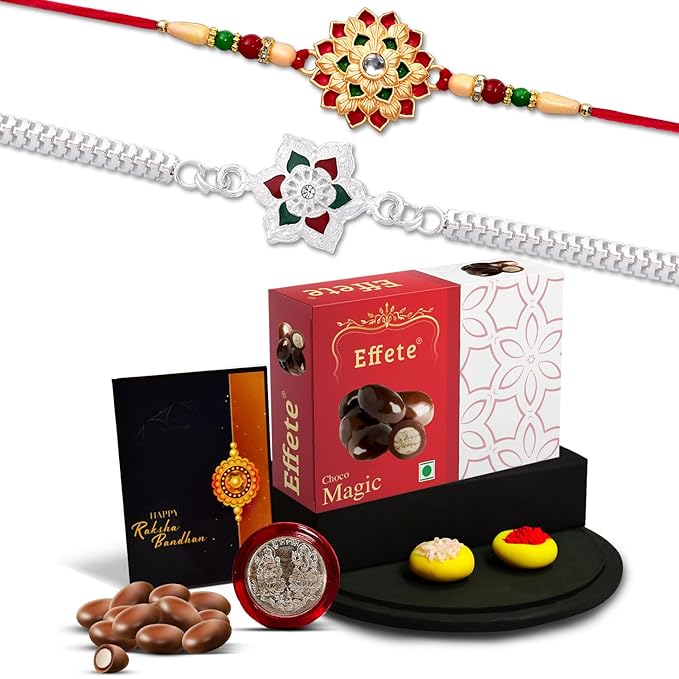 Raksha Bandhan Gift Pack With Choco Magic  Designer Rakhis