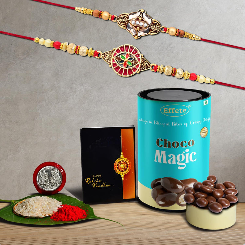 (K2_427+428_cm) Rakhi Combo  Chocolate Magic  Rakhi  Chocolate For Brother  Fancy Rakhis For Men Stylish  Rakhi With Gift  Rakhi Combo  Set Of 2  Chocolate