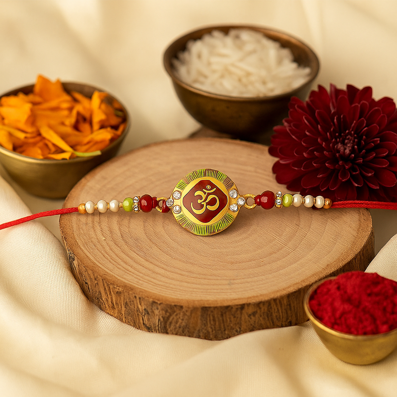 Green Om Symbol Rakhi