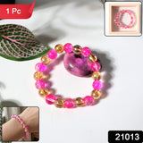 Elegant Dual-tone Crystal Beaded Stretch Bracelet (1 Pc)