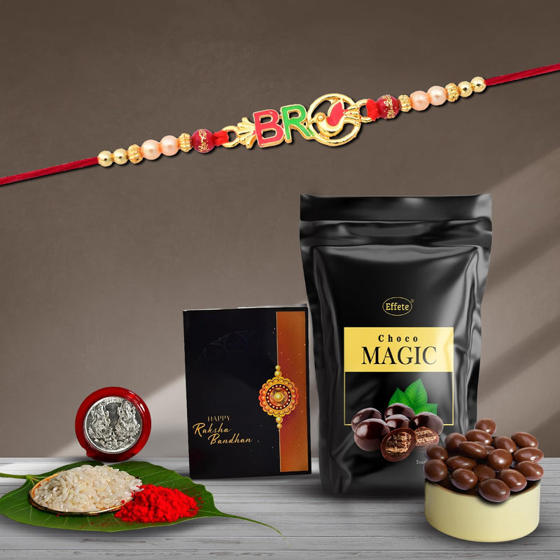 Rakhi (K1_12_sm)  Choco Magic (Pouch)  Rakhi Combo With Card And Chocolate  Chocolates Gift  Rakhi  Chocolate For Brother  Rakhi With Gift  Set Of 1 Rakhi