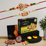 Rakhi Combo Box With Choco Almond Treats Rakhis  Coin