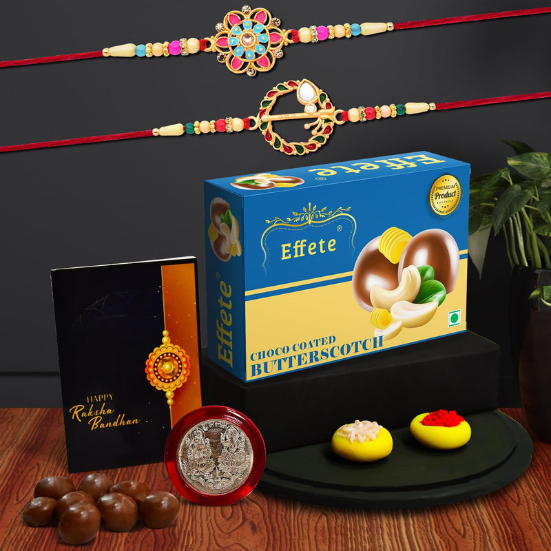 Rakhi (K2_559+560_bs32)  Chocolate Butter Scotch 32gm Rakhi  Chocolate For Brother Rakhi With Chocolate Rakhi With Gift Rakhi Combo Set Of 2 Rakhi Chocolate