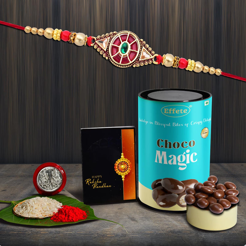 (K1_424_cm) Rakhi Combo  Chocolate Magic  Rakhi  Chocolate For Brother  Fancy Rakhis For Men Stylish  Rakhi With Gift  Rakhi Combo  Set Of 1  Chocolate