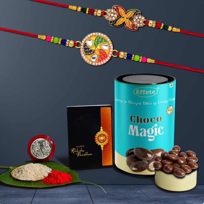 Rakhi (K2_546+547_cm)  Chocolate Magic  Rakhi For Brother With Gift  Fancy Rakhis For Men Stylish Rakhi Combo For Brother  Set Of 2 Rakhi  Chocolate