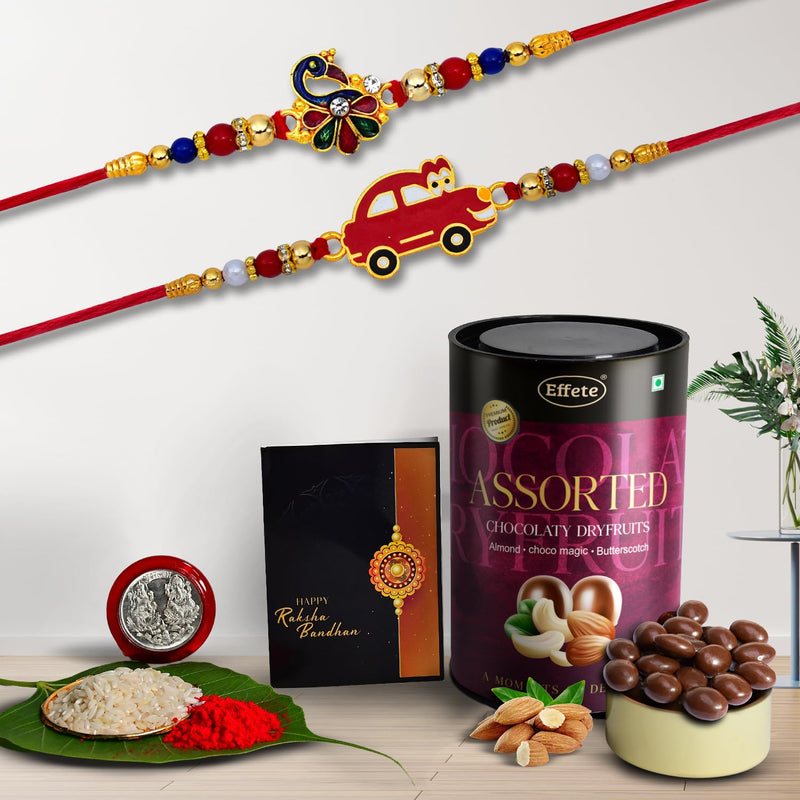 Rakhi (K2_315+316_as)  Assorted Chocolate Dryfruits 96gm Rakhi For Brother With Gift  Handmade Rakhi Rakhi Combo For Brother  Stylish Rakhi For Brother  Set Of 2 Rakhi