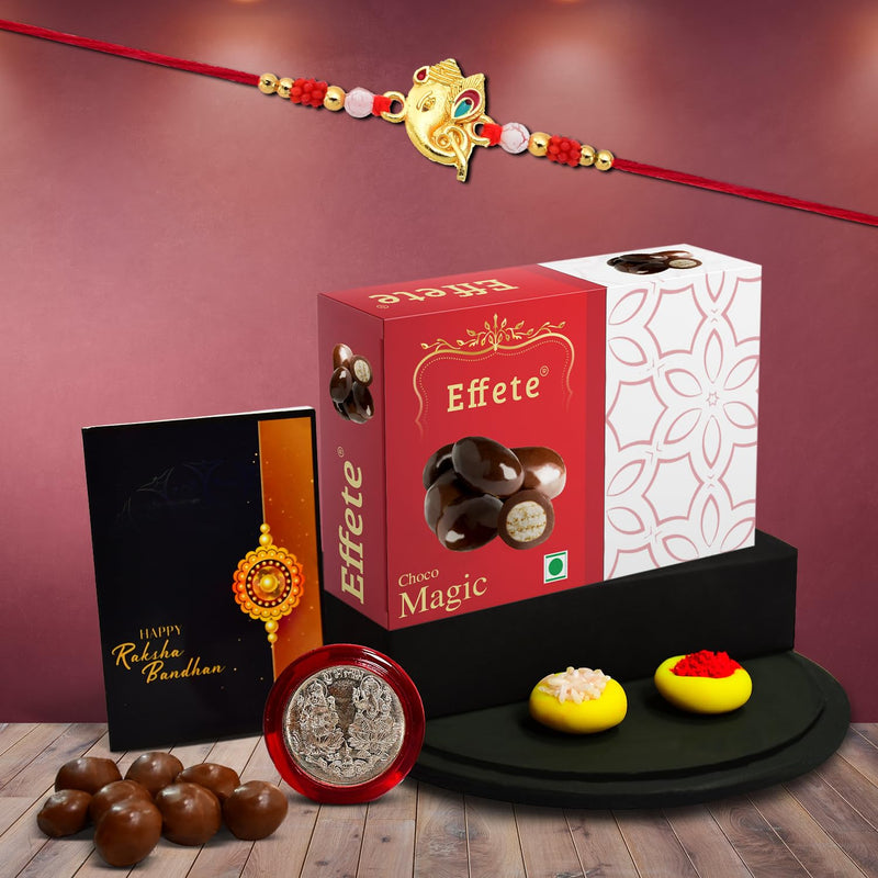 (K1_15_em32) Rakhi Combo With Chocolate Magic 32gm Rakhi  Chocolate For Brother Rakhi With Chocolate Rakhi With Gift Rakhi Combo Set Of 1 Rakhi Chocolate