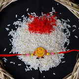 Kids Rakhi Combo With Elephant  Smiley Rakhi Choco Beats Tilak Coin  Card