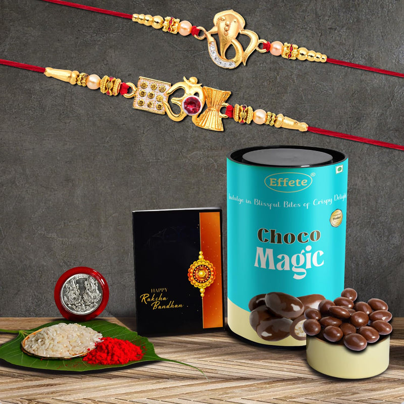 Rakhi (K2_412+413_cm)  Chocolate Magic Rakhi  Chocolate For Brother Rakhi With Chocolate Rakhi With Gift Rakhi Combo Set Of 2 Rakhi Chocolate200 Grams