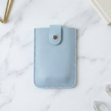Pu Leather Snap Button Pull Out Card Holder Wallet Slim Multi Card (1 Pc)