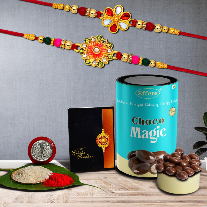 (K2_322+323_cm) Rakhi Combo  Chocolate Magic  Rakhi  Chocolate For Brother  Fancy Rakhis For Men Stylish  Rakhi With Gift  Rakhi Combo  Set Of 2  Chocolate