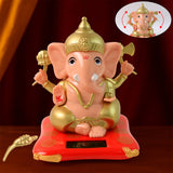 Solar-powered Dancing Ganesha Idol  Decorative Lord Ganpati Showpiece With Movement