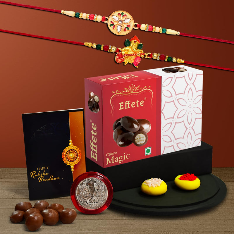 (K2_508+511_em32) Rakhi Combo With Chocolate Magic 32gm Rakhi  Chocolate For Brother Fancy Rakhis For Men Stylish Rakhi With Gift Rakhi Combo Set Of 2 Chocolate