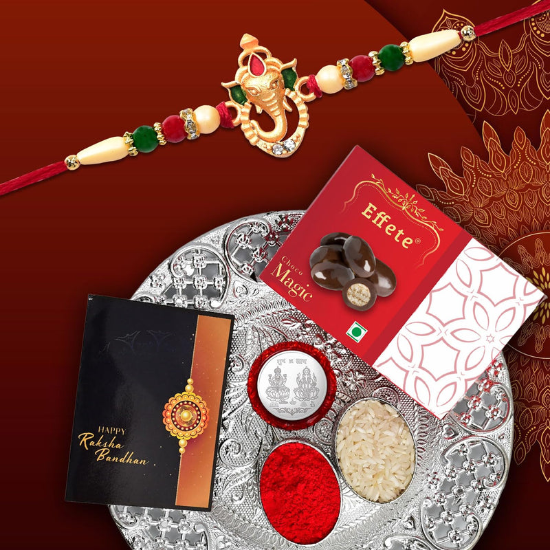 Ganesha Rakhi For Brother  God Rakhi  Religious Raklhi  Chocolate With Rakhi  Rakshabandhan Rakhi (K1_251_ds+em32)
