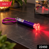 Laser Pointer Keychain Light With Flower Cap And Clip For Portable Daily Carry
