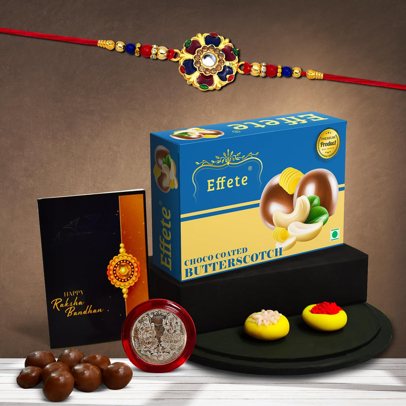 Rakhi (K1_550_bs32)  Chocolate Butter Scotch 32gm Rakhi For Brother With Gift Rakhi With Chocolate Rakhi Combo For Brother Set Of 1 Rakhi Chocolate