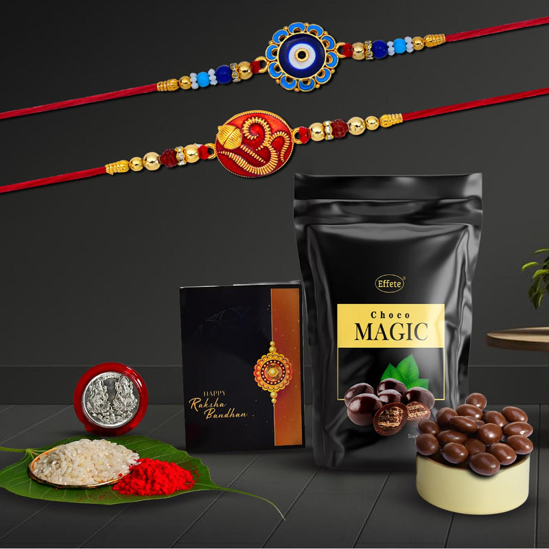 Rakhi (K2_275+277_sm)  Choco Magic (Pouch) Rakhi  Chocolate For Brother Rakhi With Chocolate Rakhi With Gift Rakhi Combo Set Of 2 Rakhi Chocolate