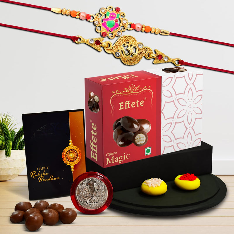 Rakhi (K2_404+405_em32)  Chocolate Magic 32gm Rakhi Combo With Card And Chocolate Chocolates Gift Pack Rakhi  Chocolate For Brother Rakhi With Gift Set Of 2 Rakhi