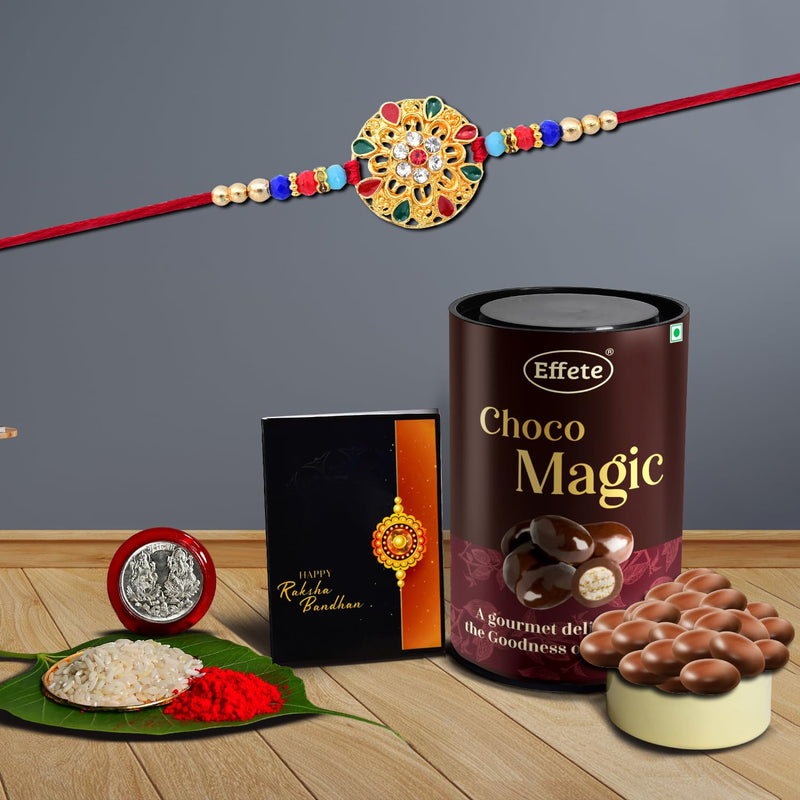 Rakhi (K1_430_em)  Chocolate Magic  Rakhi For Brother With Gift  Rakhi With Chocolate Rakhi Combo For Brother  Set Of 1 Rakhi  Chocolate