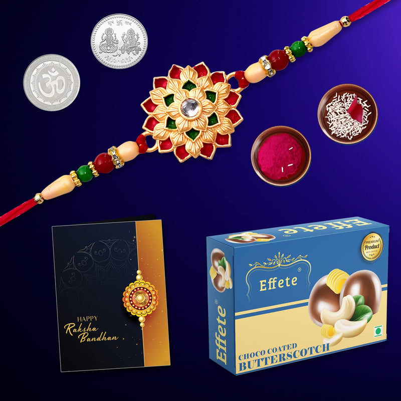 Multicolor Rakhi Combo With Chocolate Magic 32gm Silver Color Pooja Coin Roli Chawal  Greeting Card Occasion Rakhi  Chocolate For Brother Bracelets For Men Stylish Rakhi With Gift Rakhi Combo Set Of 2 Rakhi Rakhi Chocolate Gift Co