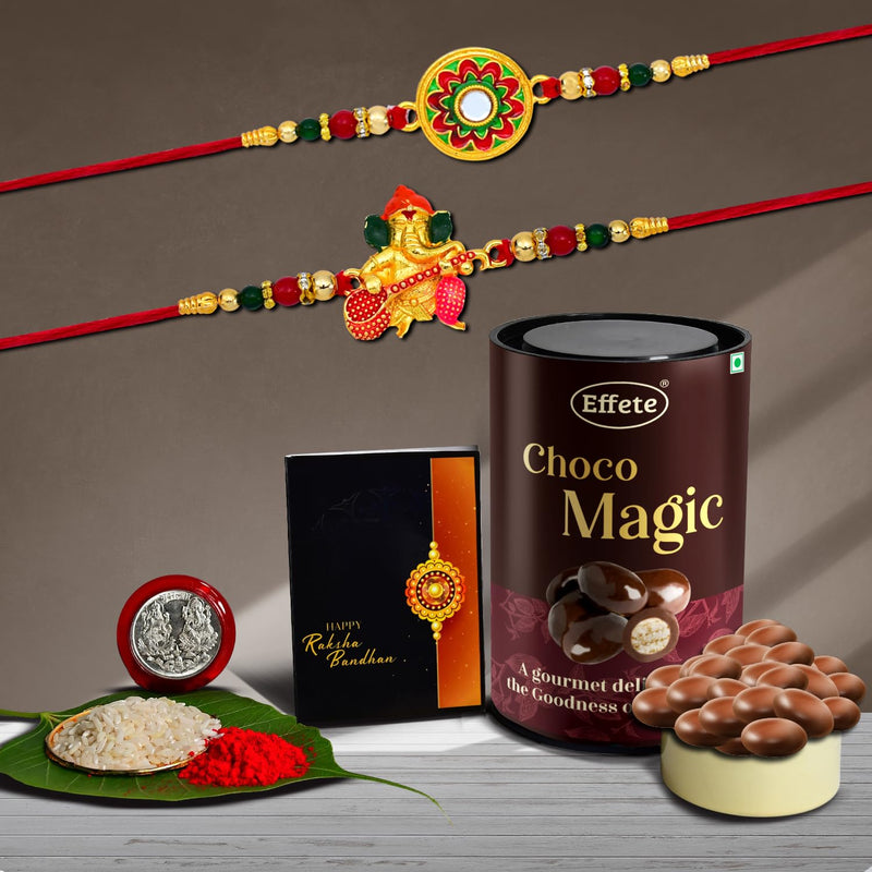 (K2_511+513_em) Rakhi Combo With Chocolate Magic Rakhi  Chocolate For Brother Fancy Rakhis For Men Stylish Rakhi With Gift Rakhi Combo Set Of 2 Chocolate