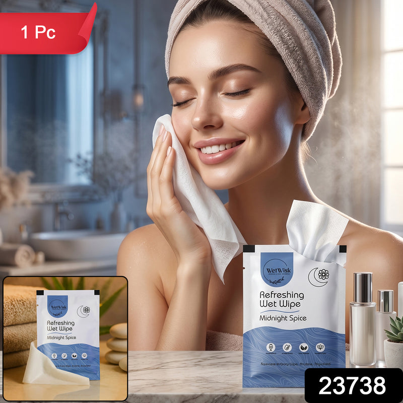 Midnight Spice Refreshing Wet Wipes Face Body  Hand Cleansing (1 Pc)