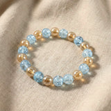 Elegant Dual-tone Crystal Beaded Stretch Bracelet (1 Pc)