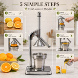 Heavy Duty Manual Press Citrus Juicer Hand Press Lemon Orange Squeezer (1 Pc)