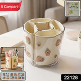 5 Compartment Rotating Pen Holder 360 Desk Organizer For Office Home (1 Pc)