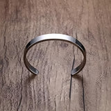 Minimalist Polished Open-ended Silver-tone Stainless Steel Kada (1 Pc)