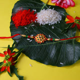 Traditional Rakhi Combo With Chocolates Coin  Puja Thali Kit