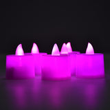 6632 Pink Flameless Led Tealights Smokeless Plastic Decorative Candles - Led Tea Light Candle For Home Decoration (Pack Of 24)