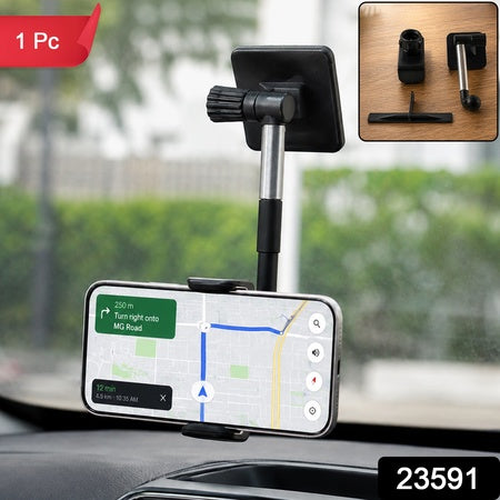 Adjustable Car Mobile Phone Holder With Telescopic Arm And Rotating Mount (1 Pc)
