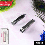Stainless Steel Folding Portable Large Nail Clippers With Nail File (1 Pc)
