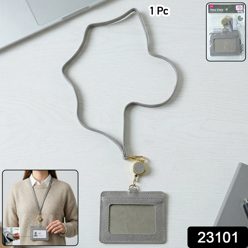 Premium Id Card Holder With Adjustable Neck Strap (1 Pc)