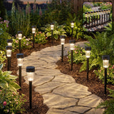 Solar Pathway Lights 10 Pc Set Outdoor Garden Stake Waterproof Led (10 Pc Set)