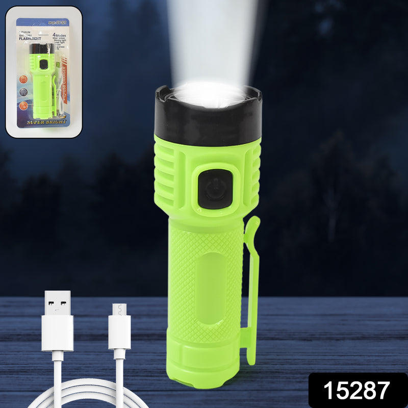 4 Modes Super Bright Led Torch High Lumens Fast Charging Flashlight  Torch (1 Pc)