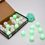 6635 Green Flameless Led Tealights Smokeless Plastic Decorative Candles - Led Tea Light Candle For Home Decoration (Pack Of 24)