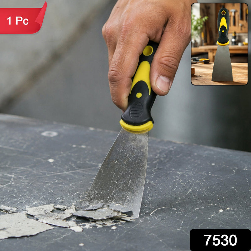 Stainless Steel Wide Blade Putty Knife Scraper With Ergonomic Handle (1 Pc)