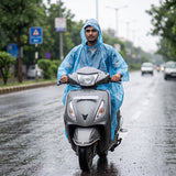 Disposable Rain Coat With Hood Waterproof Plastic Poncho Unisex (1 Pc)