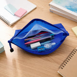Waterproof Zipper Pencil Pouch With Inner Mesh Divider For School And Office Use