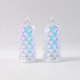 Decorative Led Candle Lights With Holographic Finish (2 Pc  Set)