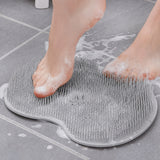 Silicone Bathroom Foot Cleaning Scrubber Mat (1 Pc 27x20 Cm)
