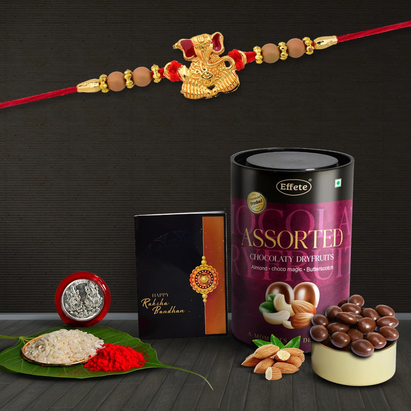 Rakhi (K1_3_as)  Assorted Chocolate Dryfruits 96gm Rakhi For Brother With Gift  Rakhi With Chocolate Rakhi Combo For Brother  Set Of 1 Rakhi  Chocolate