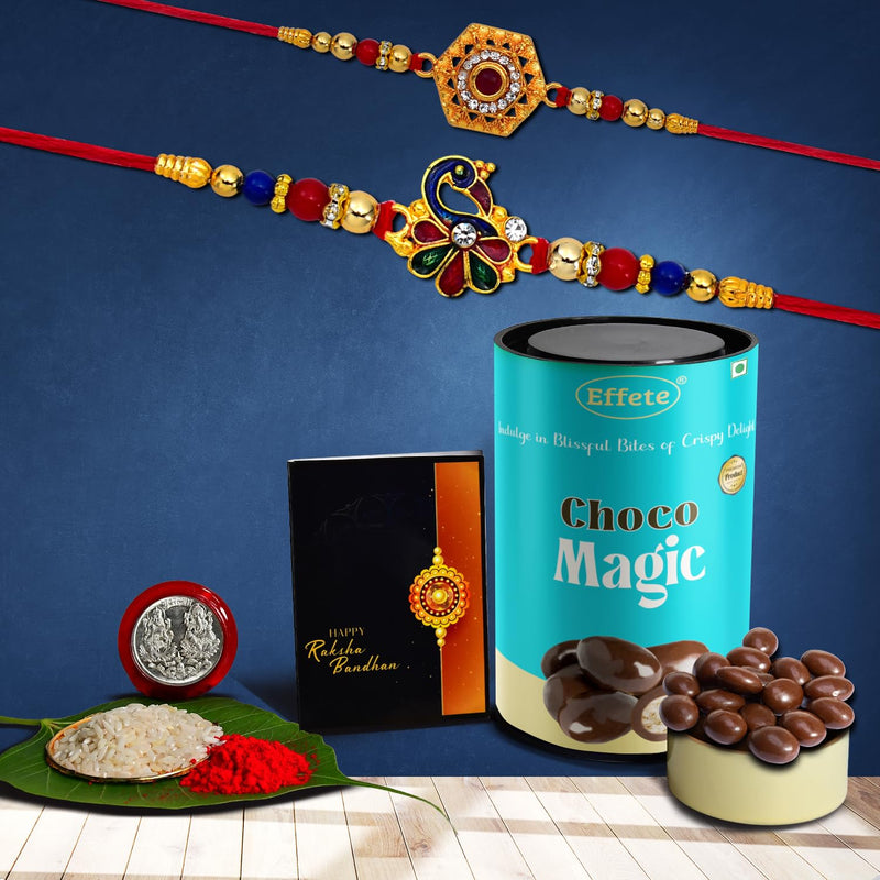 (K2_314+315_cm) Rakhi Combo With Chocolate Magic Rakhi  Chocolate For Brother Rakhi With Chocolate Rakhi With Gift Rakhi Combo Set Of 2 Rakhi Chocolate