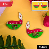 Shubh Labh Diya Shaped Wall Hangings (2 Pc)